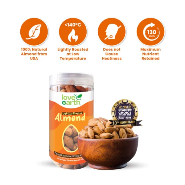 LOVE EARTH Roasted Natural Almond 350g