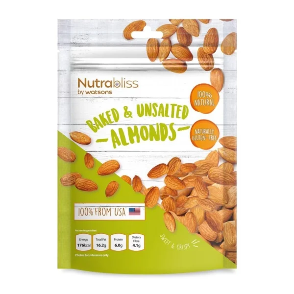Nutrabliss Baked   Unsalted Almonds 180g